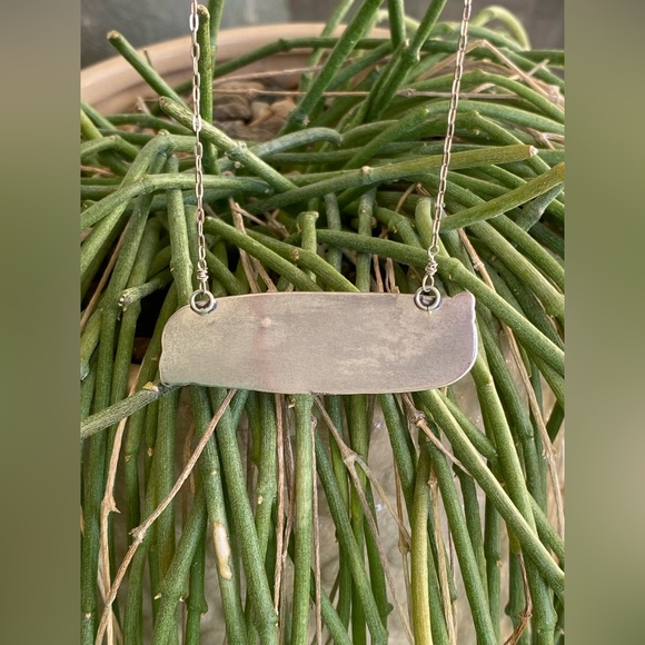 Frogskin Jasper Sterling Bar Necklace - Picture 5 of 6